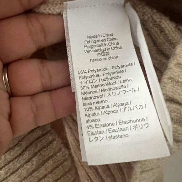 J Crew Tan Merino Alpaca Shawl Collar 1/2 Zip Cable Knit Sweater Size Small - Picture 5 of 6